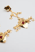 24K Gold and Coral Feria de Las Flores Earrings