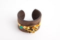 Wooden Cuff with 24K Gold & Emerald Cabochon